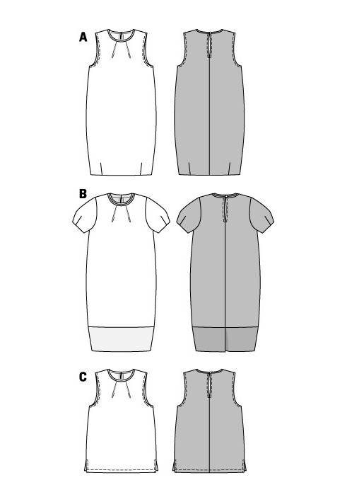 Выкройка Платье-баллон без рукавов (Burda 1/2014, № выкройки 6914 A)