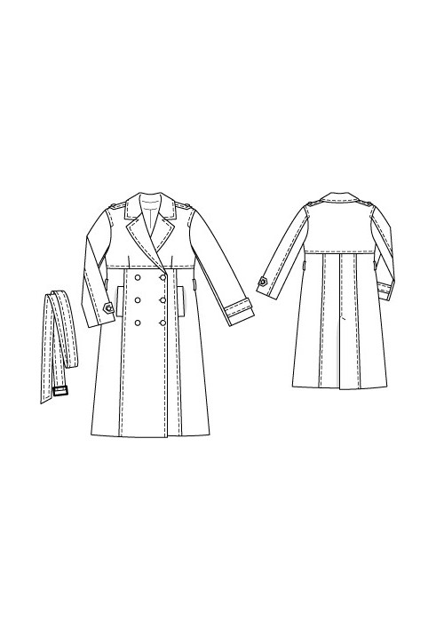 Pattern Classic trench coat with a fitted cut (Burda 2/2010, pattern number 133)