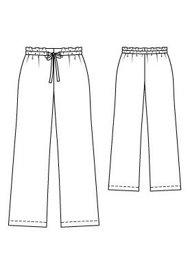 Pattern Wide-cut trousers with a tie belt (Burda 6/2010, pattern number 144)