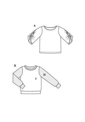 Викрійка Футболка з широкими укороченими рукавами (Burda 1/2020, № викрійки 6246 A)