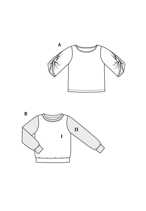 Викрійка Футболка з широкими укороченими рукавами (Burda 1/2020, № викрійки 6246 A)