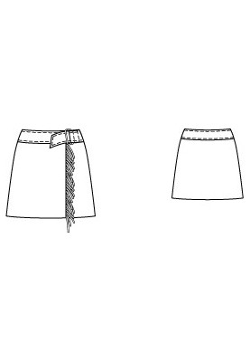 Pattern Suede skirt with smell and fringe (Burda 2/2010, pattern number 121)