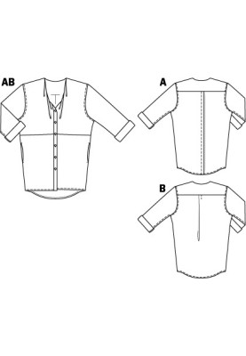 Выкройка Блуза-рубашка батистовая просторного кроя (Burda 4/2011, № выкройки 121 B)