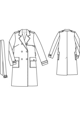 Pattern Trench coat with patch pockets (Burda 2/2010, pattern number 129)