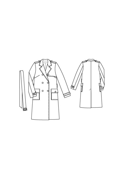 Pattern Trench coat with patch pockets (Burda 2/2010, pattern number 129)