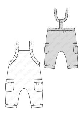 Pattern Knitted semi-overalls with pockets (Burda 1/2018, pattern number 9337 A)