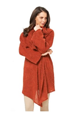 Long cardigan pattern with falling pleats (Burda 2/2015, pattern number 6738 A)