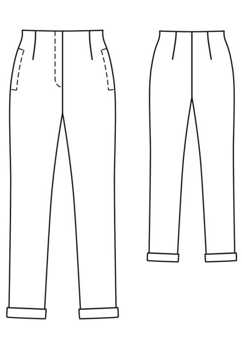 Pattern Pants-pipes with folds-arrows (Burda 3/2010, pattern number 125)