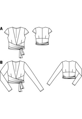 Pattern Pullover with a smell and long ties (Burda 3/2012, pattern number 121 B)