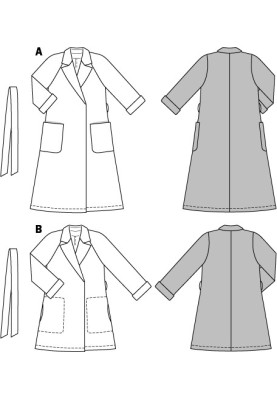 Pattern Cloak coat with raglan sleeves (Burda 1/2014, pattern number 6900 A)