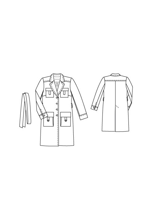 Pattern Short coat in the style of a trench coat (Burda 3/2011, pattern number 135)