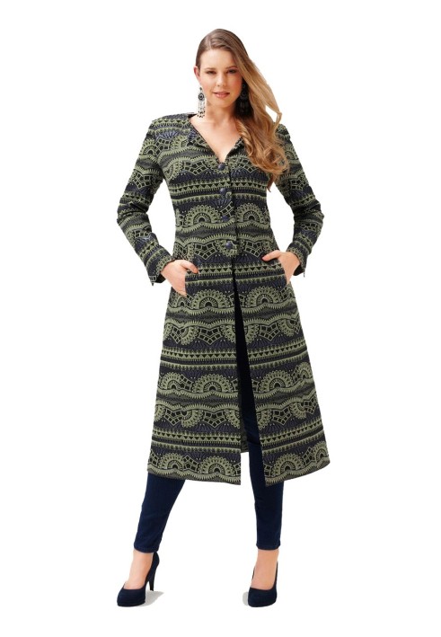 Pattern Half coat of a fitted silhouette without a collar (Burda 2/2015, pattern number 6715 B)