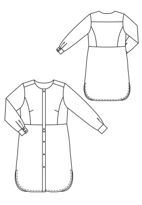 Выкройка Платье рубашечного кроя без воротника (Burda 5/2019, № выкройки 127 A)