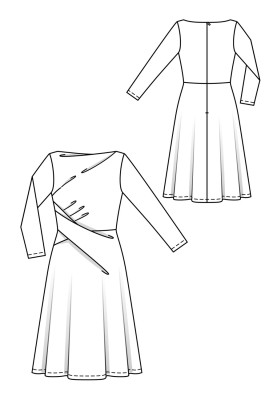 Pattern Dress cut-off with draperies (Burda 3/2019, pattern number 116 B)