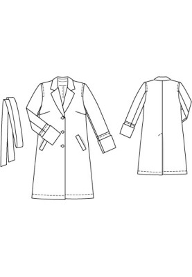 Pattern Single-breasted gabardine coat (Burda 8/2010, pattern number 136)