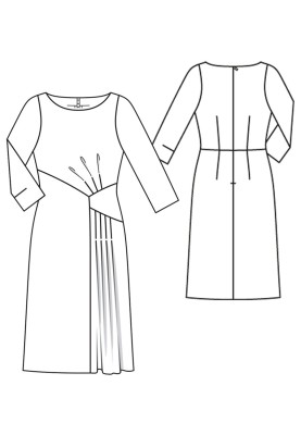 Pattern Dress with 3/4 sleeves with a figure yoke (Burda 12/2015, pattern number 110 A)