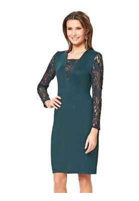 Pattern Dress with a fitted cut with a lace insert (Burda 2/2015, pattern number 6694 C)