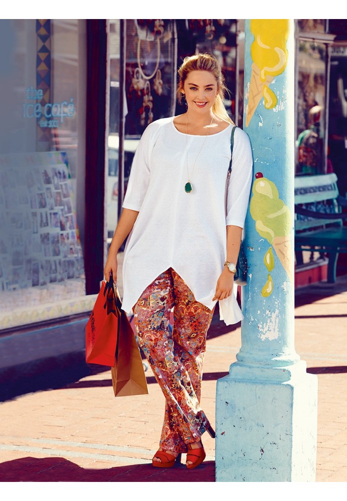 Pattern Flare trousers with an elastic belt (Burda. Fashion Plus 1/2019, pattern number 422)