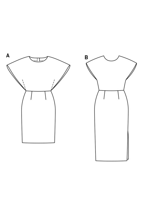 Pattern A cutaway dress with a deep cut on the back (Burda 1/2018, pattern number 6439 B)