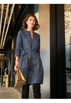 Pattern A-line linen dress with long sleeves (Burda 2/2018, pattern number 109)