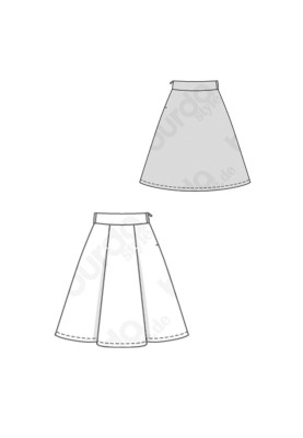 Pattern A-line skirt with bow pleat and belt (Burda 1/2020, pattern no. 6247 B)