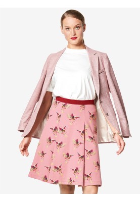 Pattern A-line skirt with bow pleat and belt (Burda 1/2020, pattern no. 6247 B)