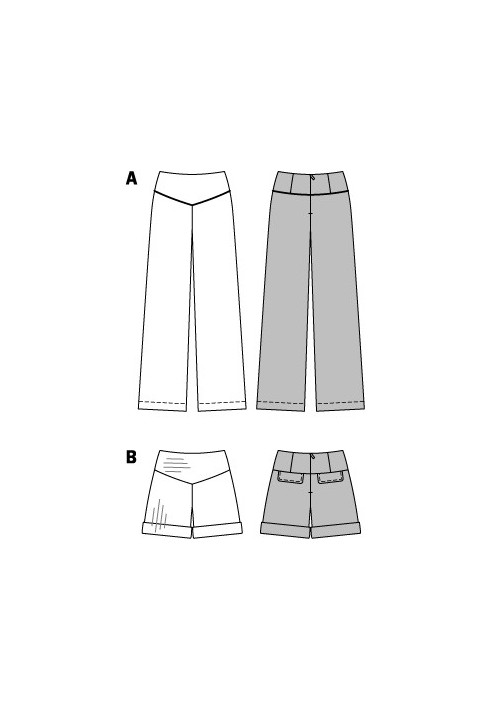 Pattern Straight-cut trousers on a yoke (Burda 1/2014, pattern number 6906 A)