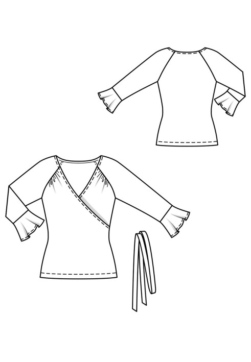 Pattern Pullover with a scent and short raglan sleeves (Burda 2/2020, pattern number 117)