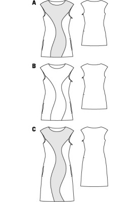 Выкройка Туника с изогнутыми рельефными швами (Burda 5/2012, № выкройки 107 A)