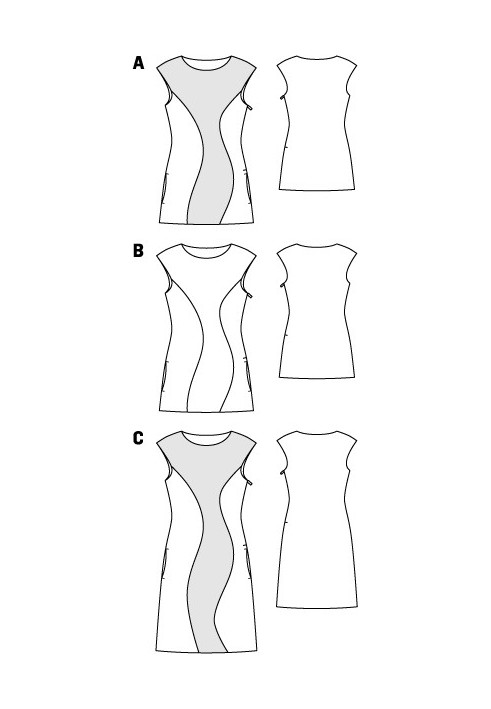 Выкройка Туника с изогнутыми рельефными швами (Burda 5/2012, № выкройки 107 A)