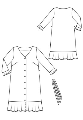 Pattern Dress with a through fastener (Burda 3/2019, pattern number 124 A)