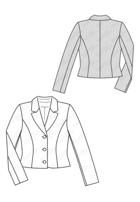 Pattern Single-breasted tailored jacket (Burda 2/2016, pattern number 6582 B)