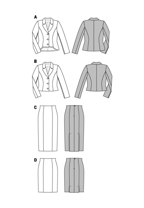 Pattern Single-breasted tailored jacket (Burda 2/2016, pattern number 6582 B)