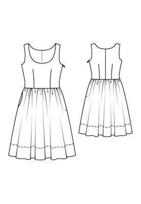 Pattern Sleeveless dress with a full skirt (Burda 2/2011, pattern number 104)