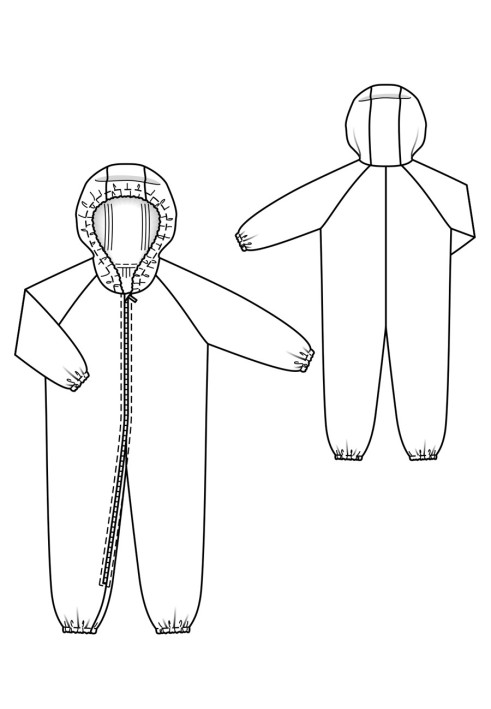 Pattern Jumpsuit with raglan sleeves and hood (Burda 3/2020, pattern number 131)