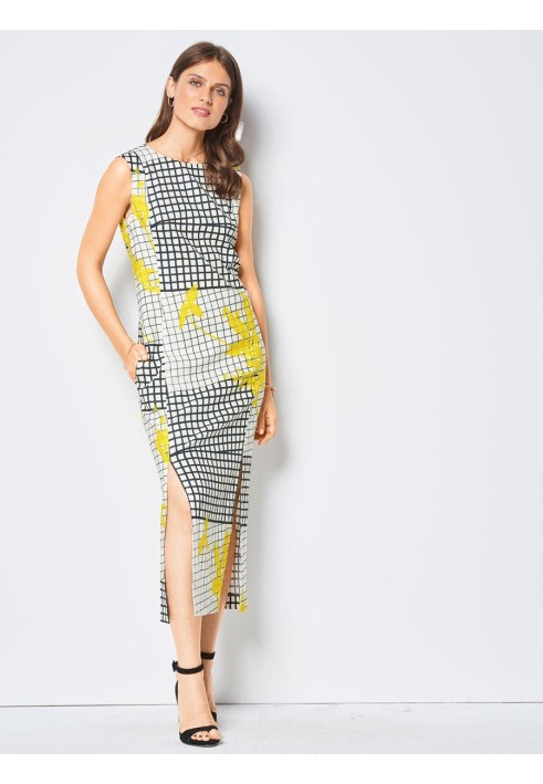 Pattern Dress of a fitted silhouette with slits in the seams (Burda 1/2018, pattern number 6418 A)