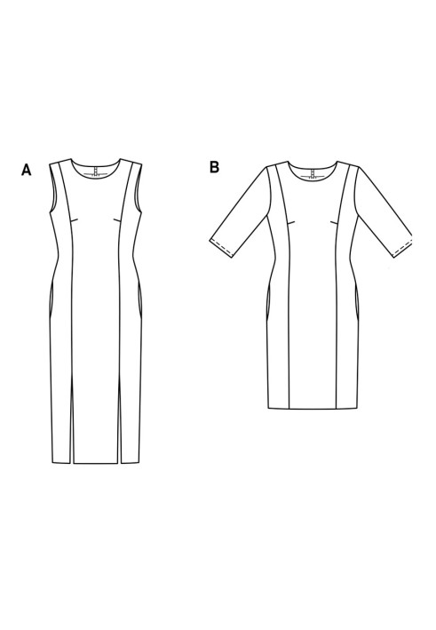 Pattern Dress of a fitted silhouette with slits in the seams (Burda 1/2018, pattern number 6418 A)