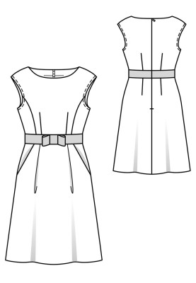 Pattern A cutaway dress with a shuttlecock neckline (Burda 5/2019, pattern number 102 A)