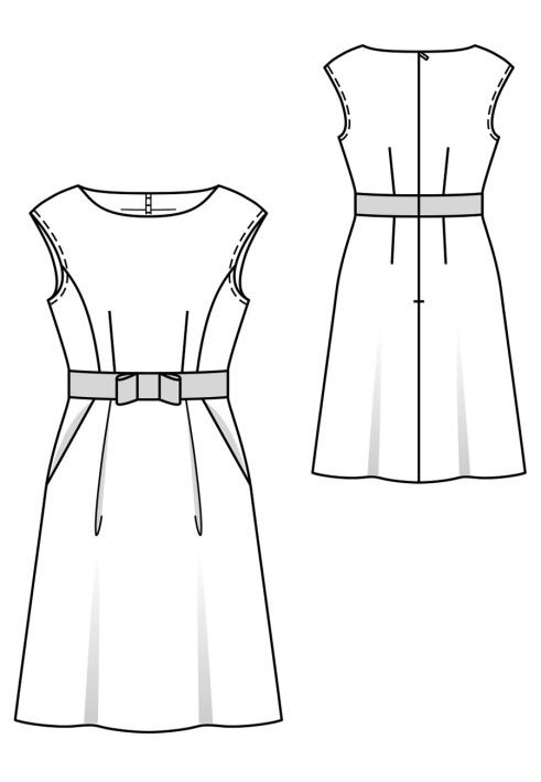 Pattern A cutaway dress with a shuttlecock neckline (Burda 5/2019, pattern number 102 A)