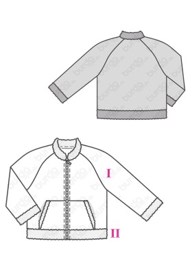 Pattern Fleece jacket with a plush border (Burda 2/2019, pattern number 9306 B)