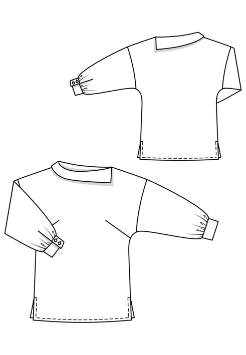 Выкройка Блуза с асимметричным воротником (Burda 4/2019, № выкройки 127 A)