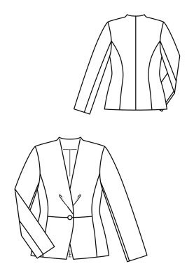 Выкройка Жакет приталенного кроя с косыми складками (Burda 8/2019, № выкройки 113)