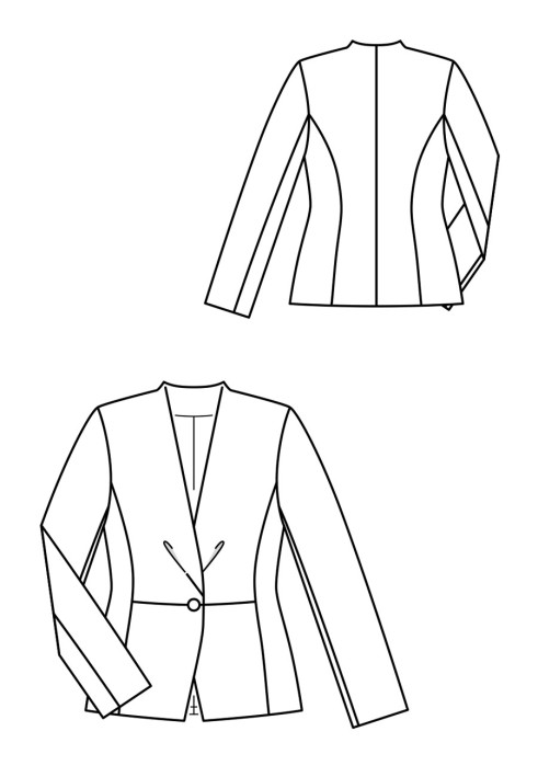 Викрійка Жакет приталеного крою з косими складками (Burda 8/2019, № викрійки 113)