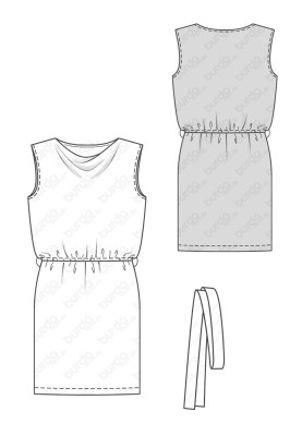 Pattern Knitted dress with a "swing" neckline (Burda 1/2018, pattern number 6448 A)