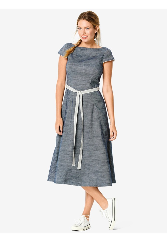 Pattern Denim dress with bell skirt (Burda 1/2020, pattern number 6209 B)