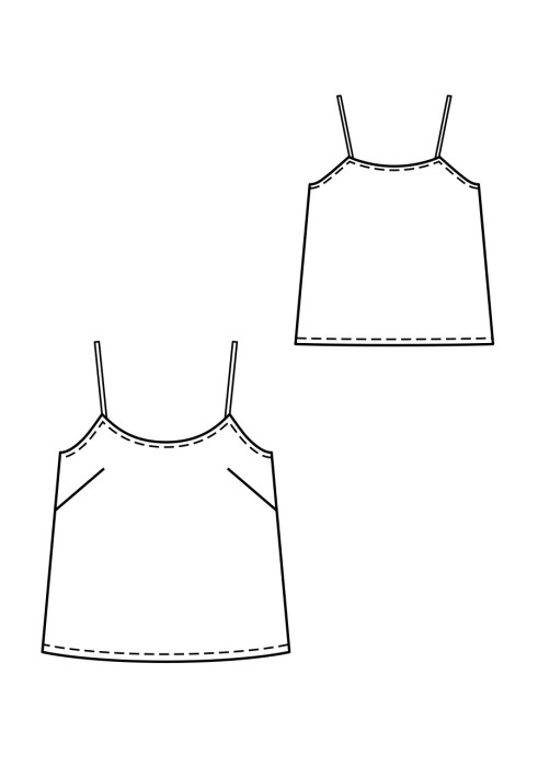 Pattern Silk top with narrow straps (Burda 8/2019, pattern number 114 A)