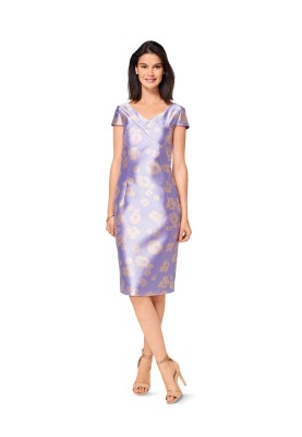 Pattern Evening dress with embossed detail and scarf (Burda 1/2017, pattern number 6523 B)