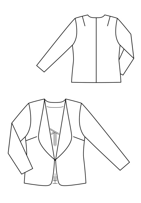 Pattern Knitted jacket with rounded lapels (Burda 2/2020, pattern number 122)