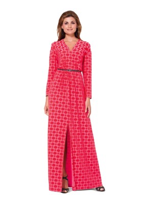 Pattern Knitted maxi dress with a deep neckline (Burda 1/2014, pattern number 6941 A)