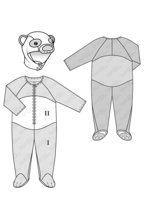 Pattern Carnival costume "Panda" (Burda 2/2018, pattern number 2355 C)